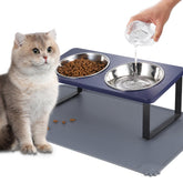 Summark elevated bowls with tilted stand showing ergonomic design for comfortable meals