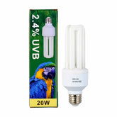 Sundew UVB bird light bulb on perch supports natural activity and feather health.