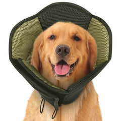 SUNFURA large dog cone side view shows breathable, lightweight design for post-surgery care