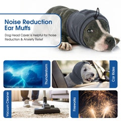 SUNFURA dog wrap with soundproof pads blocks fireworks noise for calmer grooming