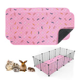 Sunheir guinea pig pee pad pink flatlay showing reusable, absorbent bedding option.