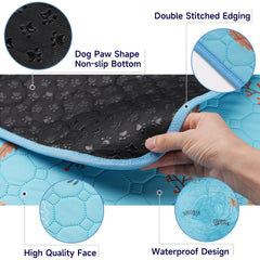 Sunheir 24x48 inch reusable pad laid inside a small animal cage.