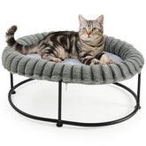 Sunhoo elevated cat bed frame demonstrates sturdy steel construction for durable lounging.