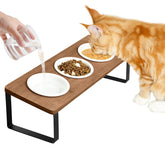 Sunhoo raised cat bowl set shown for ergonomic meals