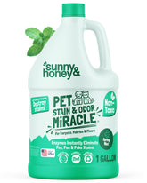 Sunny & Honey pet stain remover bottle with mint scent for quick cleanups