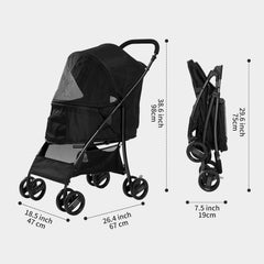 Sunny Sonny 4Wheels Pet Stroller side view showing easy steering and stability