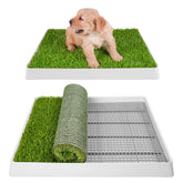 SunTurf dog grass pad with tray for indoor potty training and easy cleanup