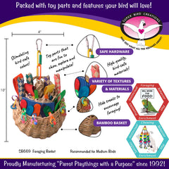Super Bird Creations SB669 bamboo-vine-sticks-loofa offers diverse textures for chew and explore.