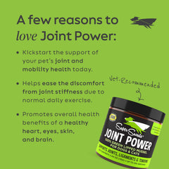 Super Snouts Joint Power scoop demonstrates easy feeding and correct dosing per weight.