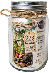 SuperMoss Portland Terrarium Jar Kit contents laid out for easy setup inspiration.