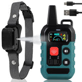 SUPERNIGHT Citronella bark collar on a dog during outdoor training for calmer barking