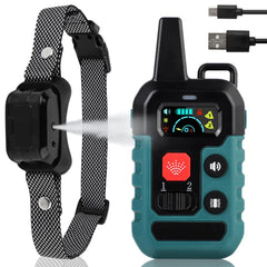 SUPERNIGHT Citronella bark collar on a dog during outdoor training for calmer barking
