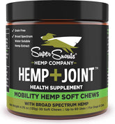 Super Snouts hemp joint chew bottle on shelf supporting joint mobility