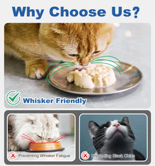 Supet whisker-fatigue-friendly design offers comfortable meals for cats.