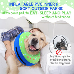 Supet dog cone collar showing adjustable fit for a secure hold