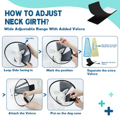 Supet PVC cone with soft edge protects wounds during recovery.
