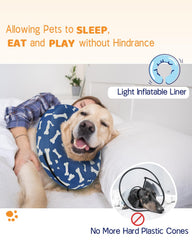 Supet lightweight inflatable cone design keeps dogs comfortable and mobile.