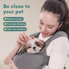 Supet dog sling breathable-mesh-fabric keeps you and pet cool during outings.
