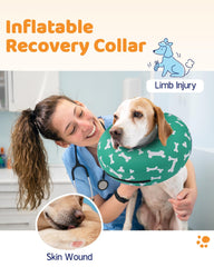 Supet donut-shaped collar on dog, soft cushioned fit