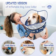 Supet donut-style collar with soft edges promotes calm recovery after surgery.