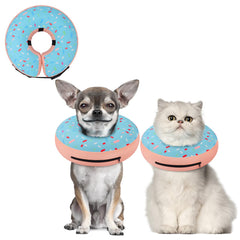 Supet inflatable cone collar on a small dog for gentle post-surgery recovery.