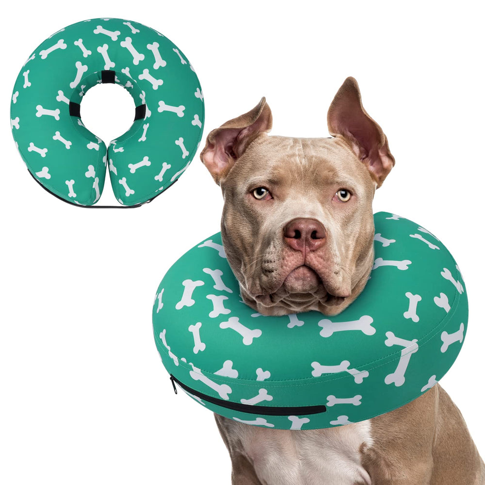 Supet inflatable dog cone collar outer side view showing protective barrier