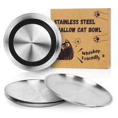 Supet stainless steel cat bowls 4-piece set for daily use and durability.