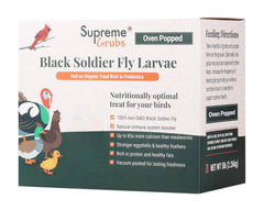 Supreme Grubs black soldier fly larvae 5lb bag; protein-rich chicken treat supports molting