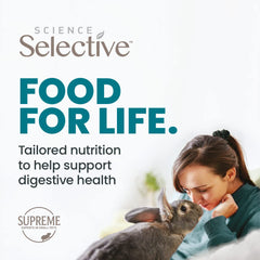 Science Selective rabbit kibble close-up shows natural ingredients that may aid digestion and coat health.