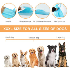 SUPRONLOVE extra-large puppy pad absorbency for quick liquid containment.