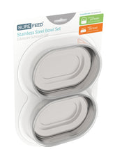 SureFlap SureFeed stainless steel bowl set, two-pack for pets, designed to keep meals fresh.