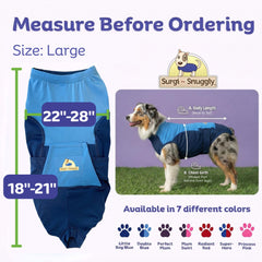 Surgi~Snuggly back-panel open design enables easy potty breaks during recovery.