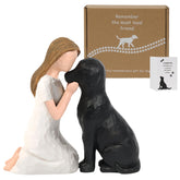 SUTIMAS pet memorial figurine close up showing black dog craftsmanship