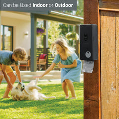 SVD.PET dispenser strap-hang option for quick placement at home or yard.