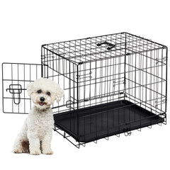 Sweetcrispy 24.4-inch dog crate with metal frame, sturdy daily use.