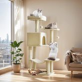 Sweetcrispy 44-inch cat tree base for steady vertical play and climbing.