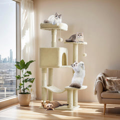 Sweetcrispy 44-inch cat tree base for steady vertical play and climbing.