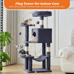 Sweetcrispy 44 Inch Cat Tree condo: cozy hideaway for naps.