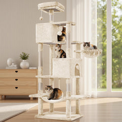 Sweetcrispy 66-inch cat tree base stability for confident climbers