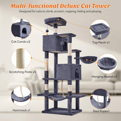 Sweetcrispy cat tree hammock for lounging after play