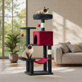 Sweetcrispy 44-inch cat tree base offers sturdy foundation for vertical play.