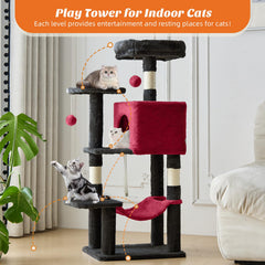 Sweetcrispy 44-inch sisal posts provide natural scratch zones for claws.
