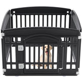 Sweetcrispy dog playpen 4-panel assembly demonstrates sturdy joints for quick setup.