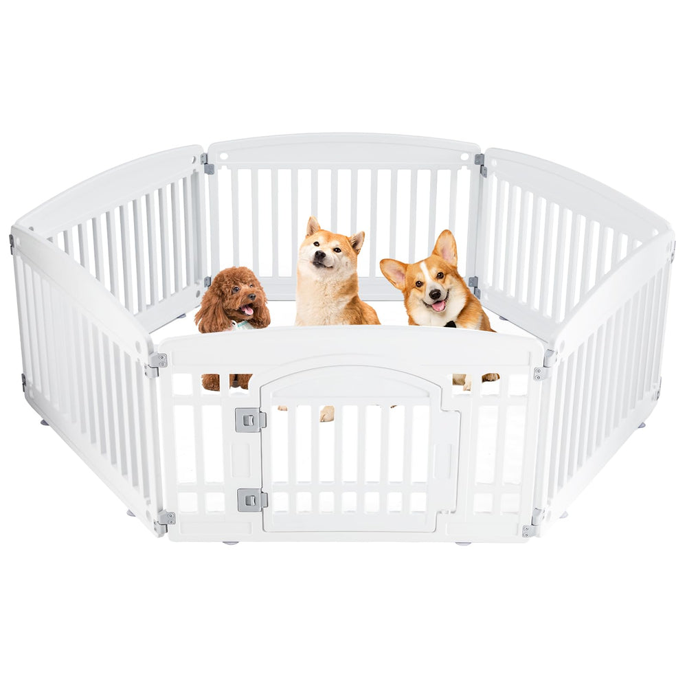 Sweetcrispy dog playpen 6-panel assembly for quick indoor setup and safe play