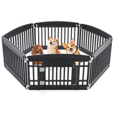Sweetcrispy dog playpen six-panel assembly offers a flexible indoor layout for safe play.