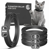 SweetEcho flea and tick collar for cats in black, 4-pack display.