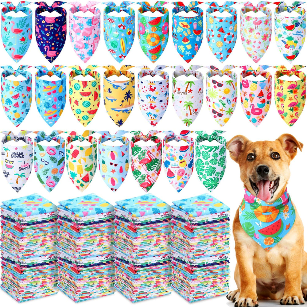 Sweetude Hawaiian dog bandana with pineapple pattern for sunny day style.