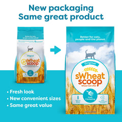 sWheat Scoop fast-clumping litter clumps on contact to reduce mess.