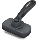 Swihauk self-cleaning slicker brush front view showing design for efficient pet deshedding