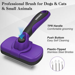 Swihauk slicker brush soft bristles gentle grooming for small pets.